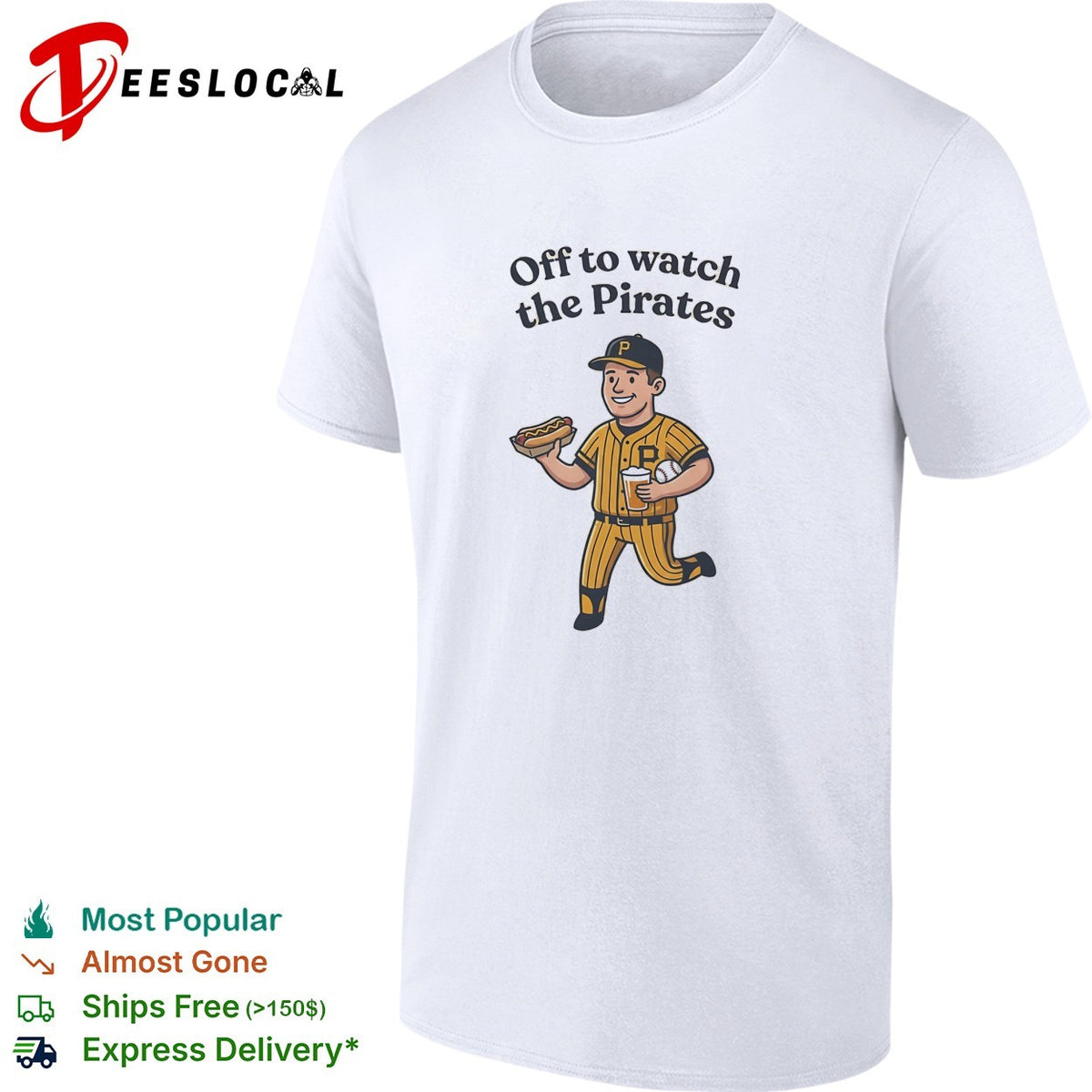 Off to watch the Pirates Pittsburgh Pirates Major League Baseball fan shirt