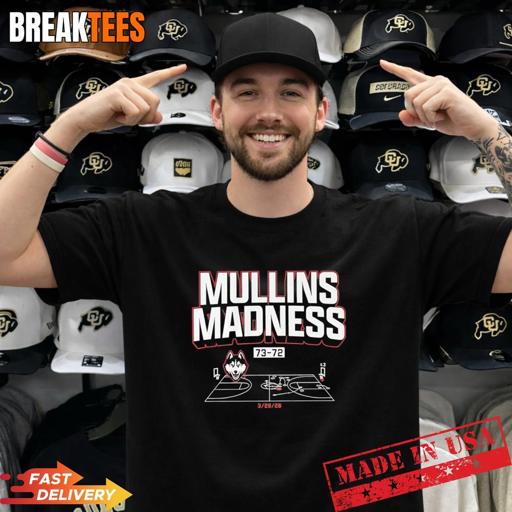 Offical UConn 73-72 Duke Braylon Mullins Madness Shot Diagram T-Shirt