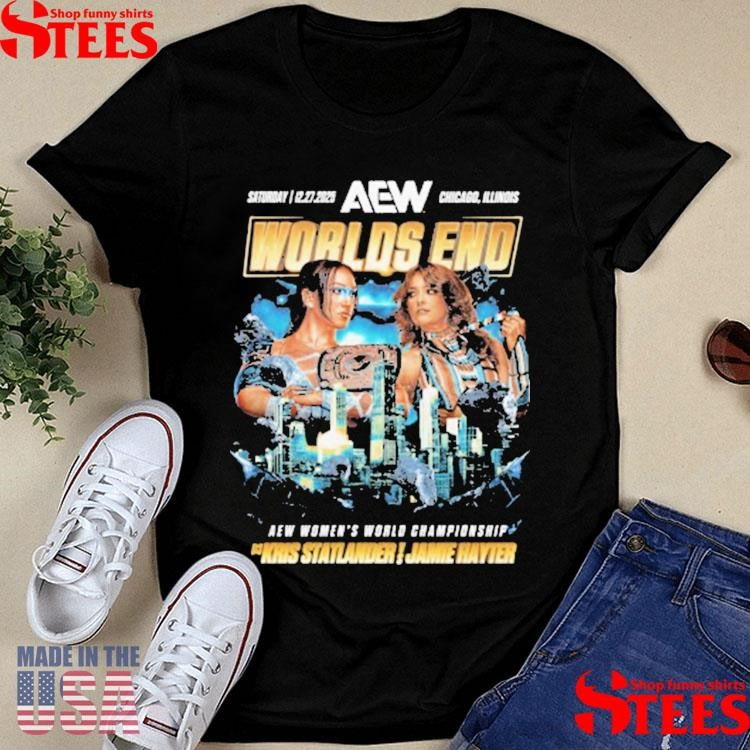 All Elite Wrestling Aew Worlds End 2025 Matchup Kris Statlander Vs Jamie Hayter T-shirt