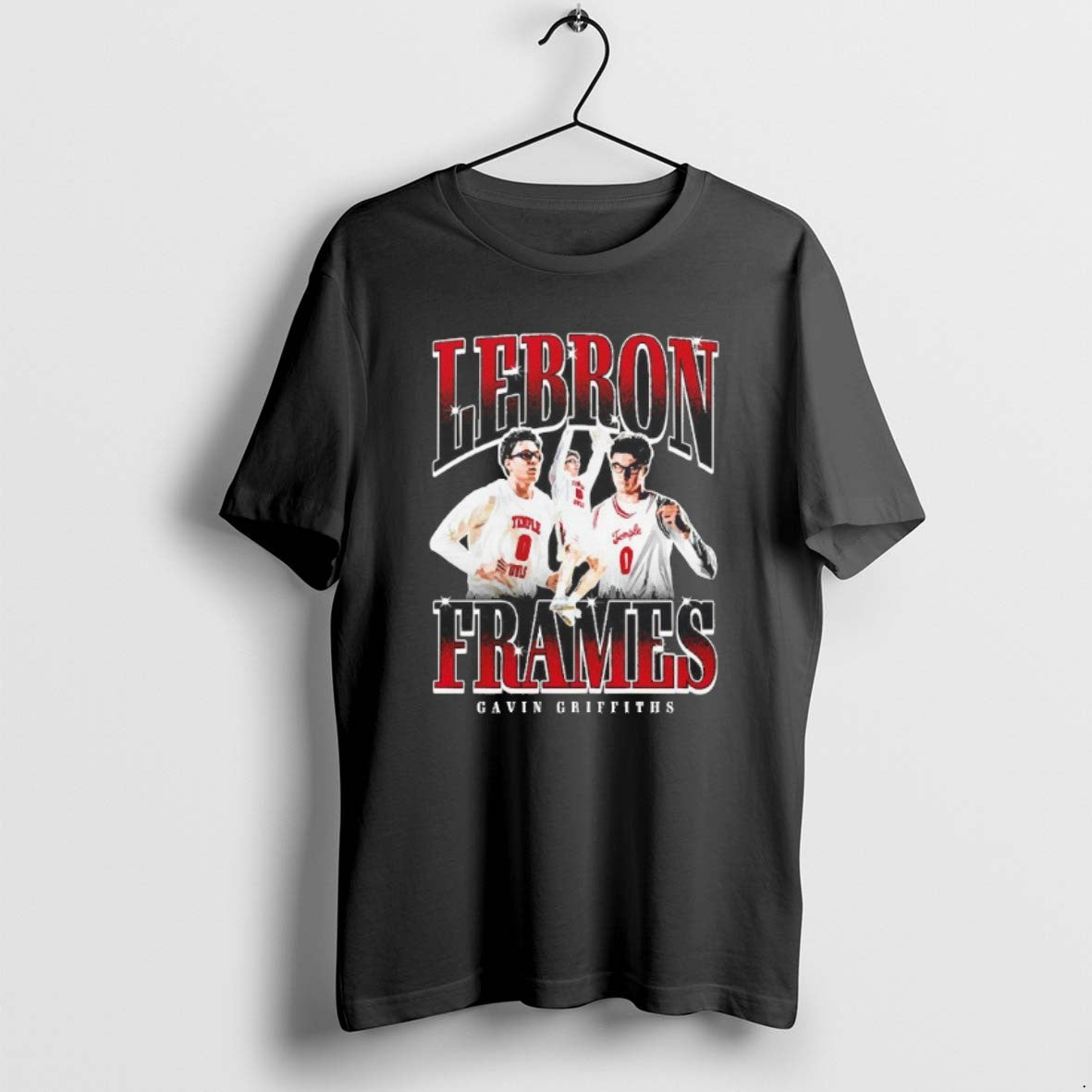 Official Lebron Frames Gavin Griffiths Temple Owls Graphic Blackshirt