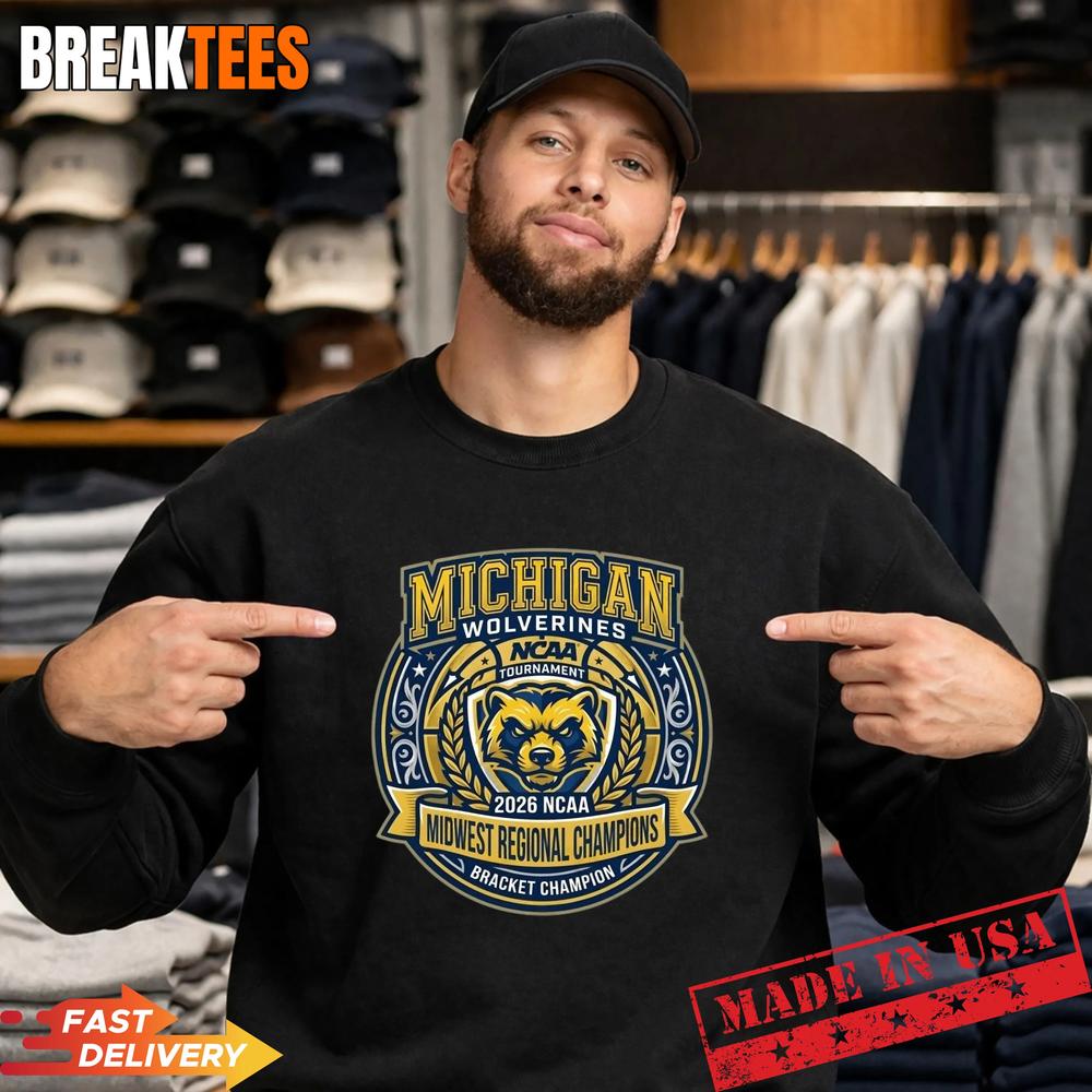 Michigan Wolverines 2026 NCAA Midwest Regional Champions T-Shirt