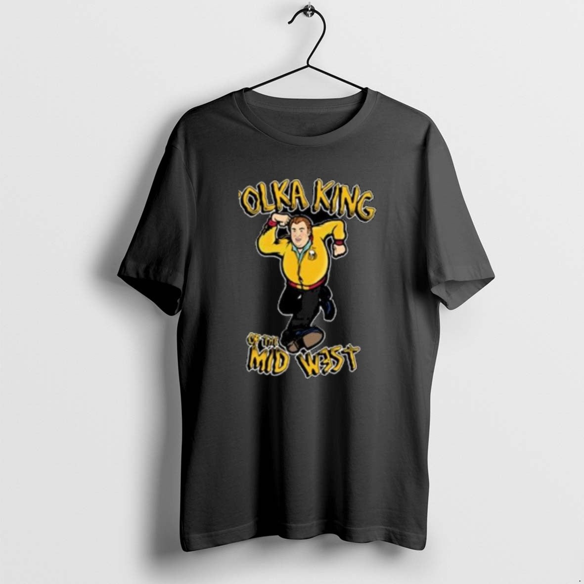 Official Polka King Of The Midwest Circle Black