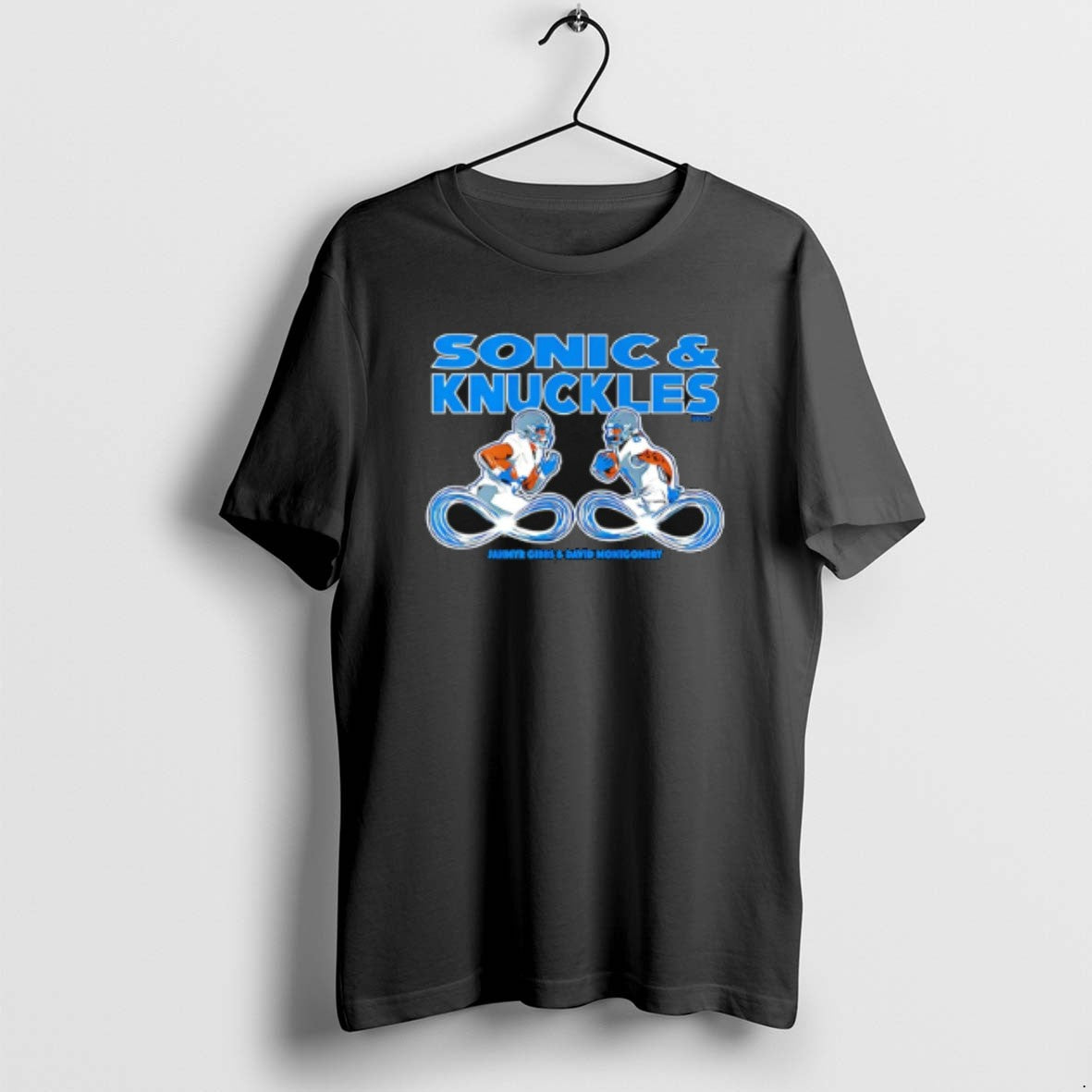 Official Sega And Knuckles Jahmyr Gibbs And David Montgomery Detroit Lions