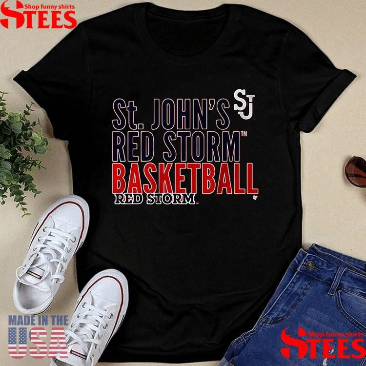 St. John’s Red Storm Basketball Text Logo Overlay Shirts