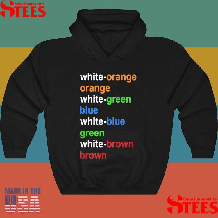 White Orange Orange White Green Blue Shirts
