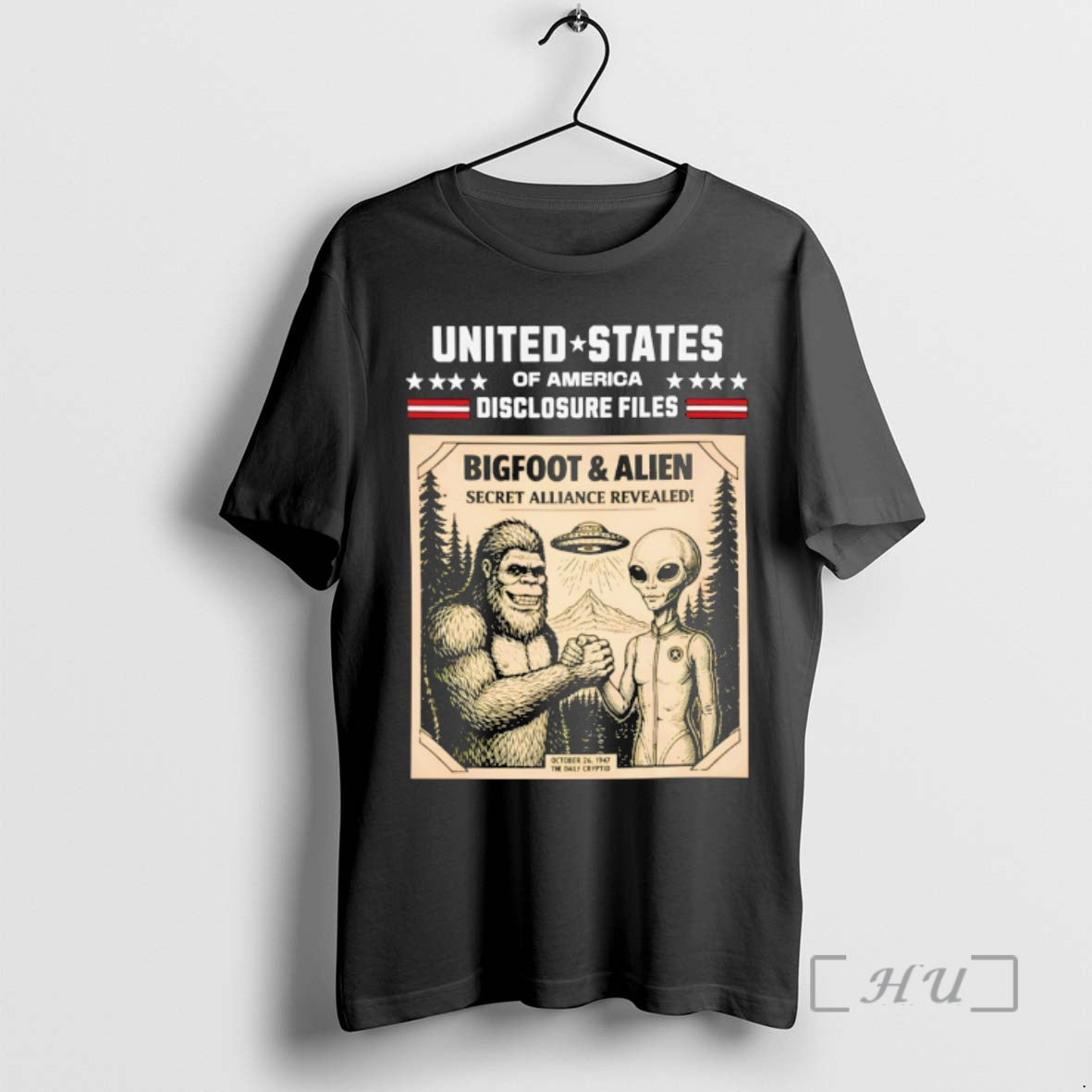 Officials Bigfoot Ufo United States Of America Disclosure Files Secret Alliance Revealed Premium T Shirts