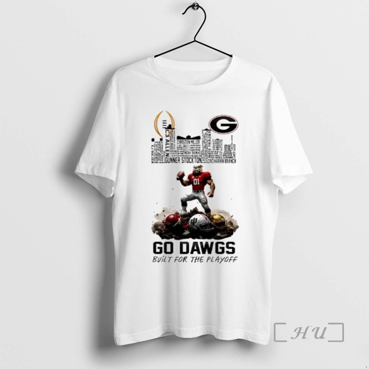 Officials Georgia Bulldogs Bulit For Playoff 2025 2026 Cfp Mascot Skyline Premium T Shirts Sweater