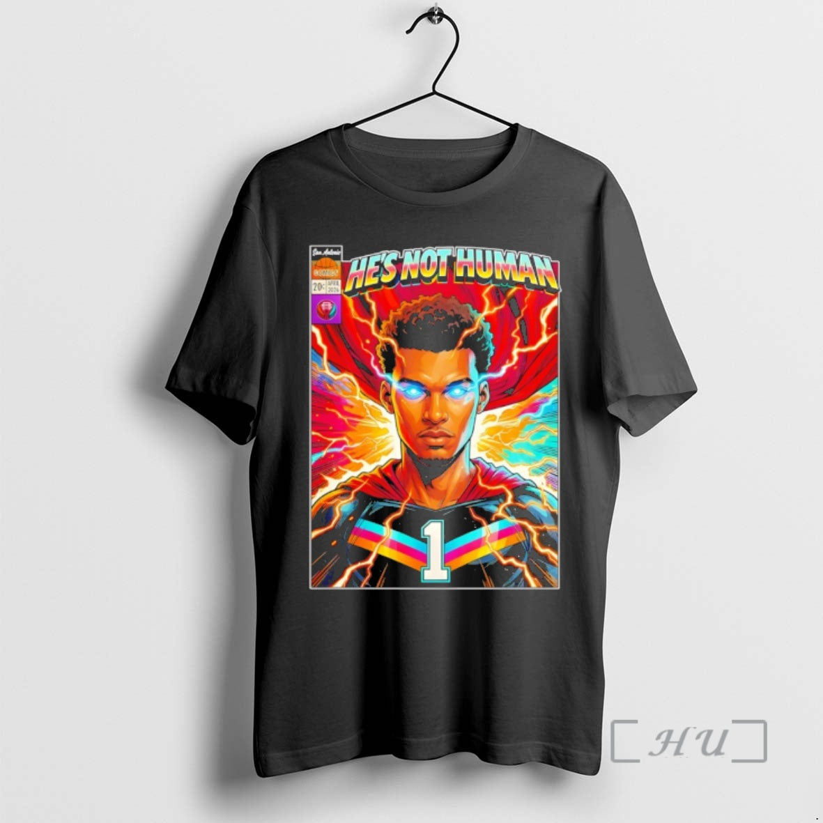 Officials Hes Not Human Victor Wembanyama San Antonio Spurs Basketball Nba 2026 Premium T Shirts