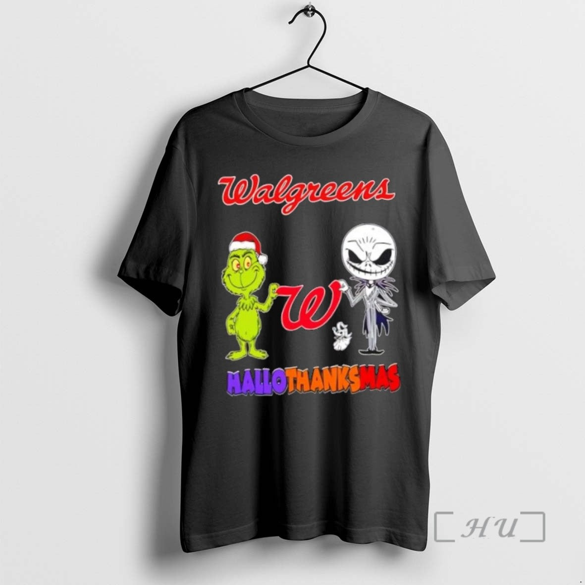 Officials Walgreens X Grinch And Jack Skellington Friends Fist Bump Happy Hallothanksmas T Shirts Sweater