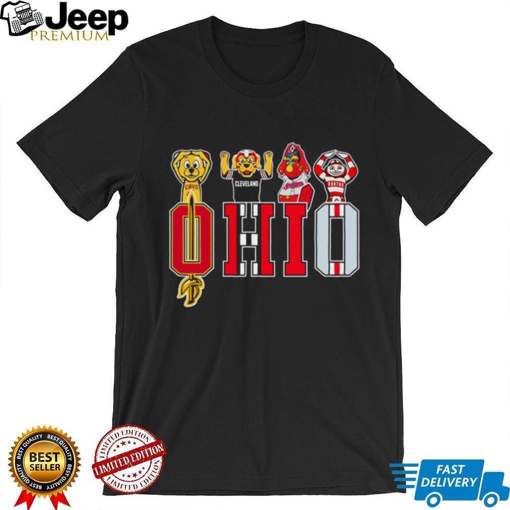 Ohio Sports Legends Mascots State Pride Black Coffee T Shirt