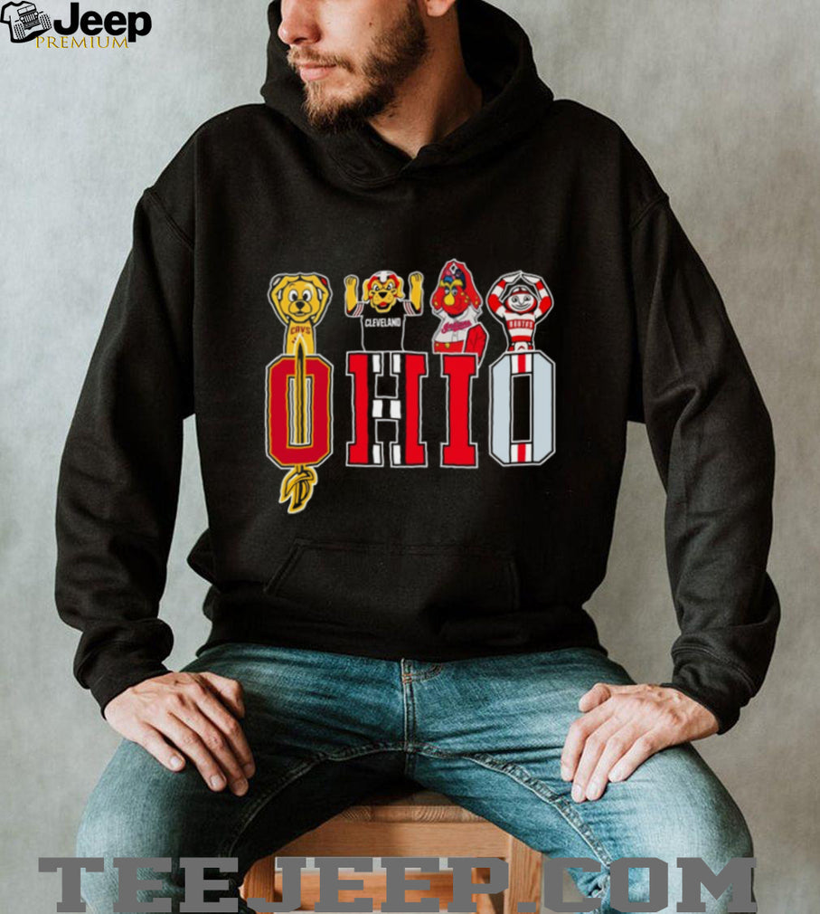 Ohio Sports Legends Mascots State Pride Black Coffee T Shirt