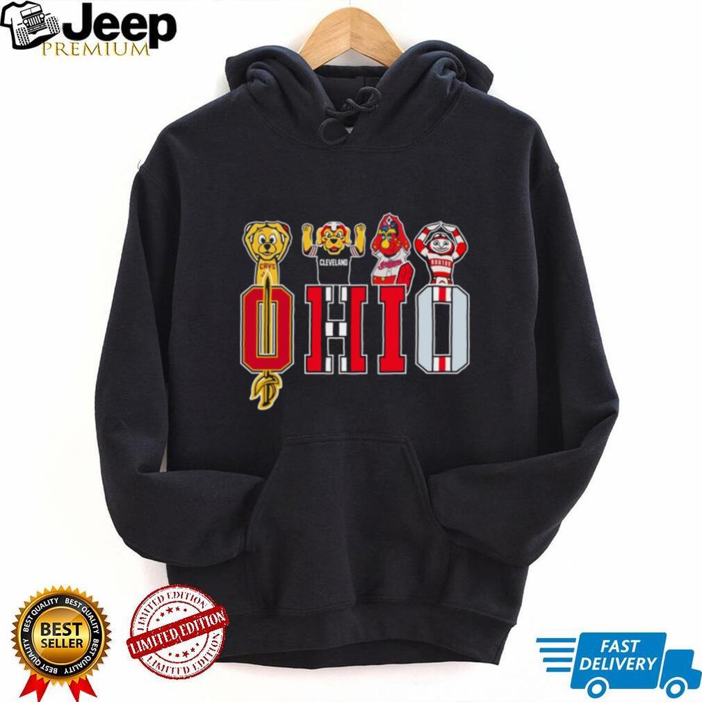 Ohio Sports Legends Mascots State Pride Black Coffee T Shirt