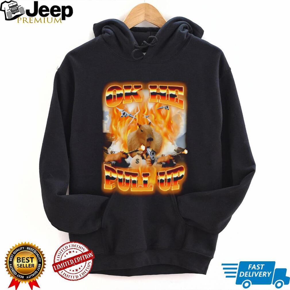 Ok he pull up capybara surrounded by fire shirt