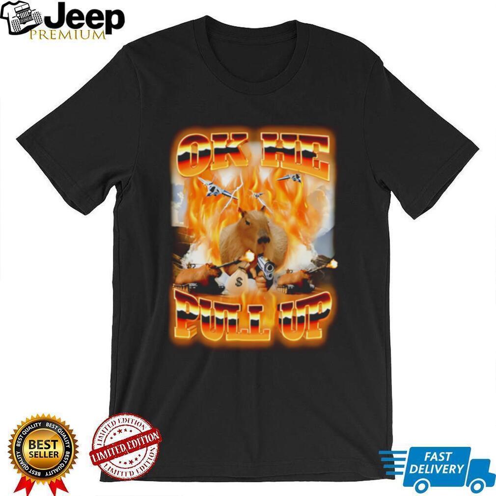 Ok he pull up capybara surrounded by fire shirt