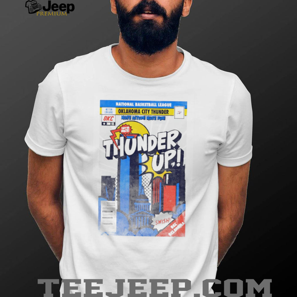 Oklahoma City Thunder Comic Book Skyline Thunder Up T Shirt