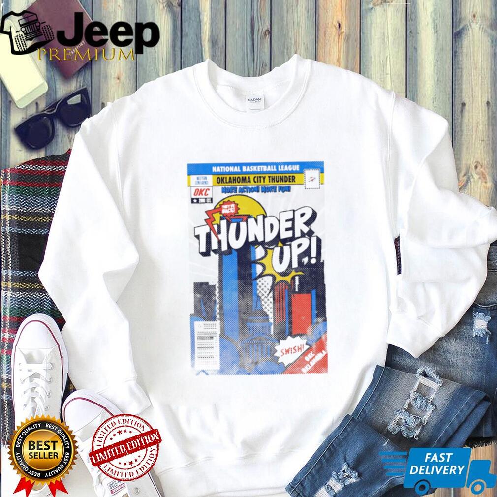 Oklahoma City Thunder Comic Book Skyline Thunder Up T Shirt