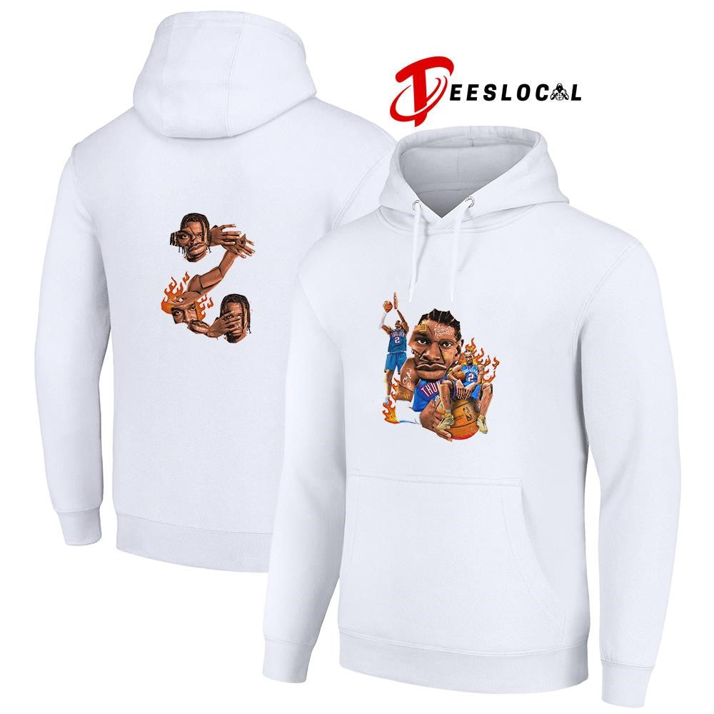 Oklahoma City Thunder Shai Gilgeous Alexander energetic athletic portrait caricature graphic shirt