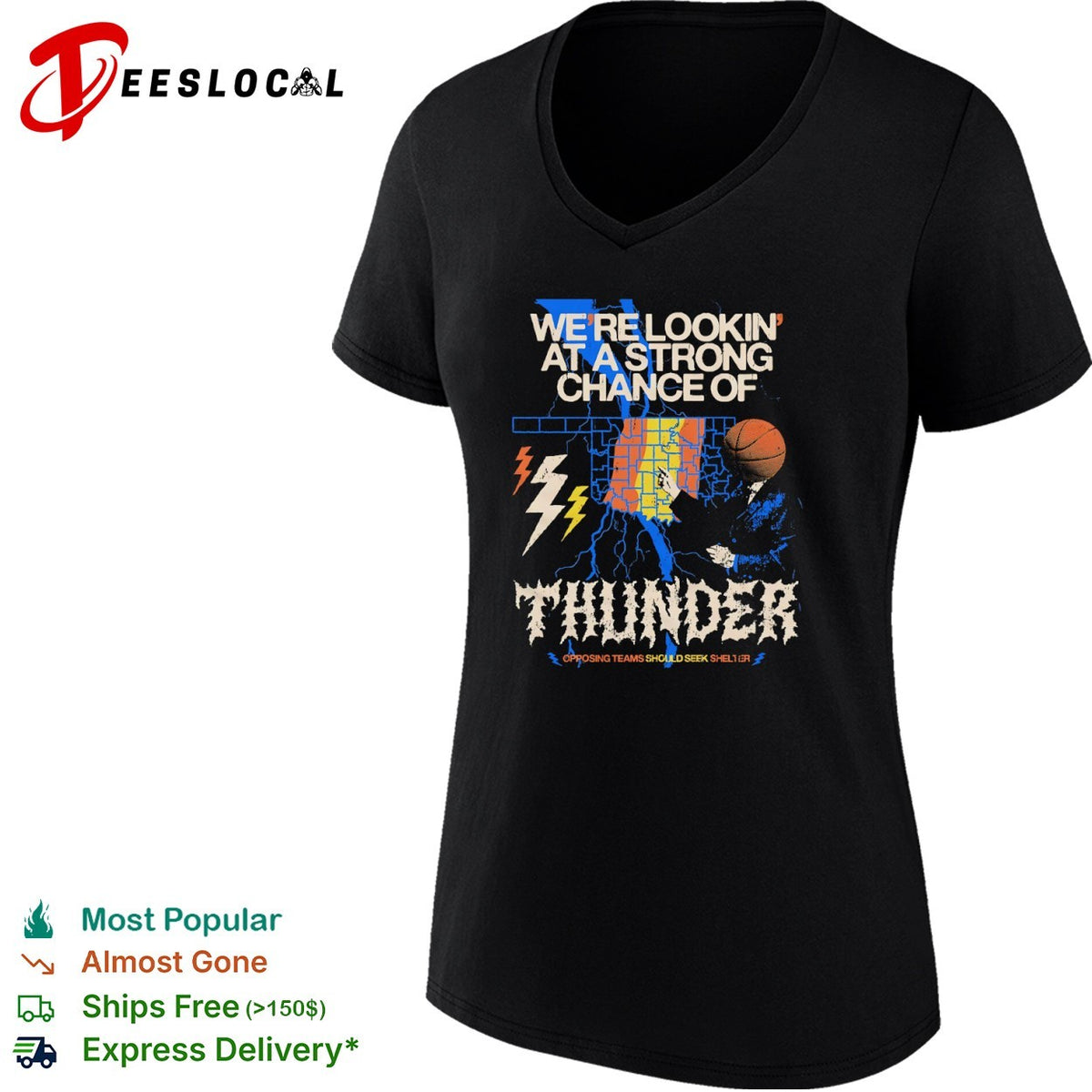 Oklahoma City Thunder We re Lookin at a Strong Chance of Thunder Opposing Teams shirt