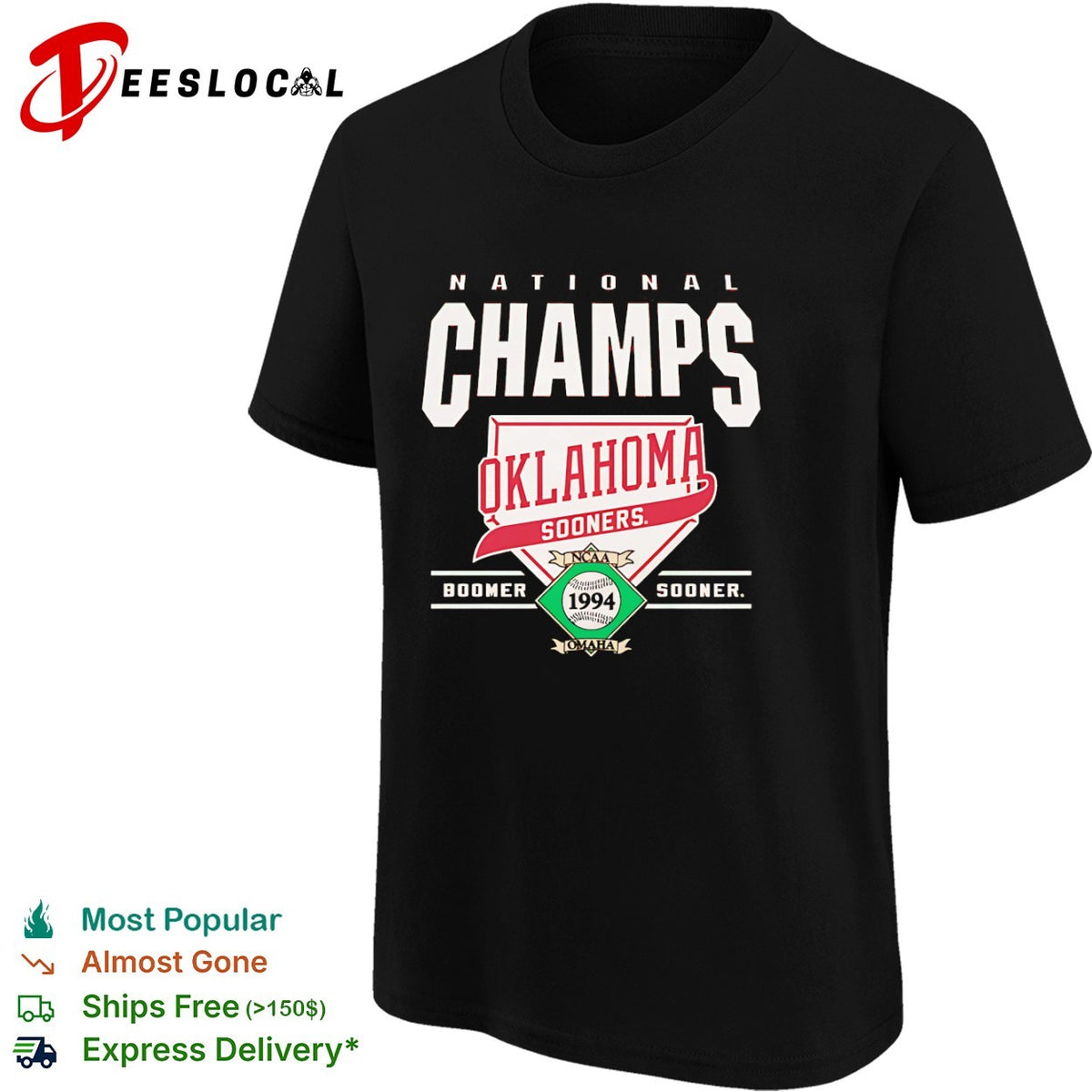 Oklahoma Sooners 1994 National Champs Omaha NCAA Baseball Shirt