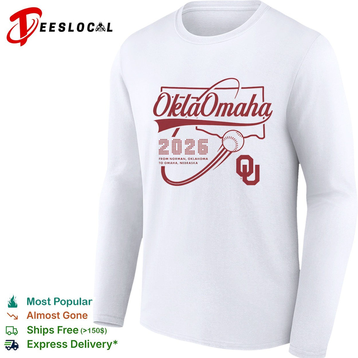 Oklahoma Sooners 2026 From Norman Oklahoma To Omaha Nebraska University Of Oklahoma Shirt