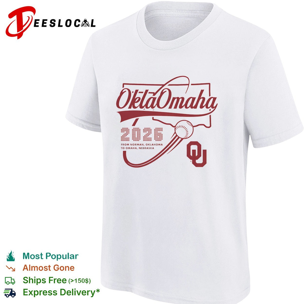Oklahoma Sooners 2026 From Norman Oklahoma To Omaha Nebraska University Of Oklahoma Shirt