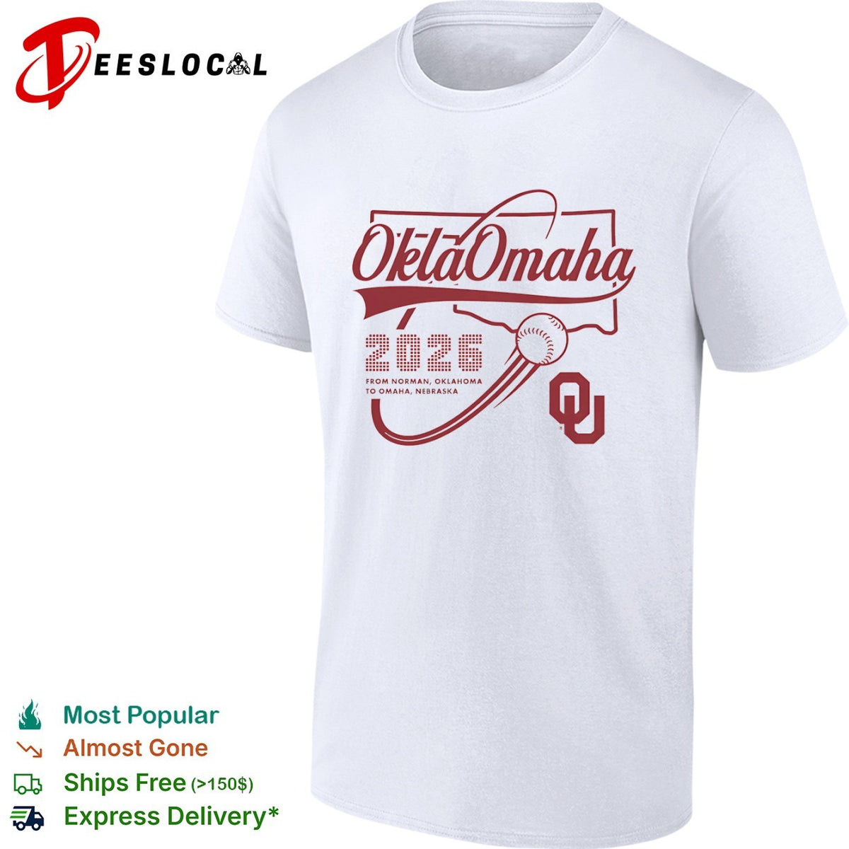 Oklahoma Sooners 2026 From Norman Oklahoma To Omaha Nebraska University Of Oklahoma Shirt
