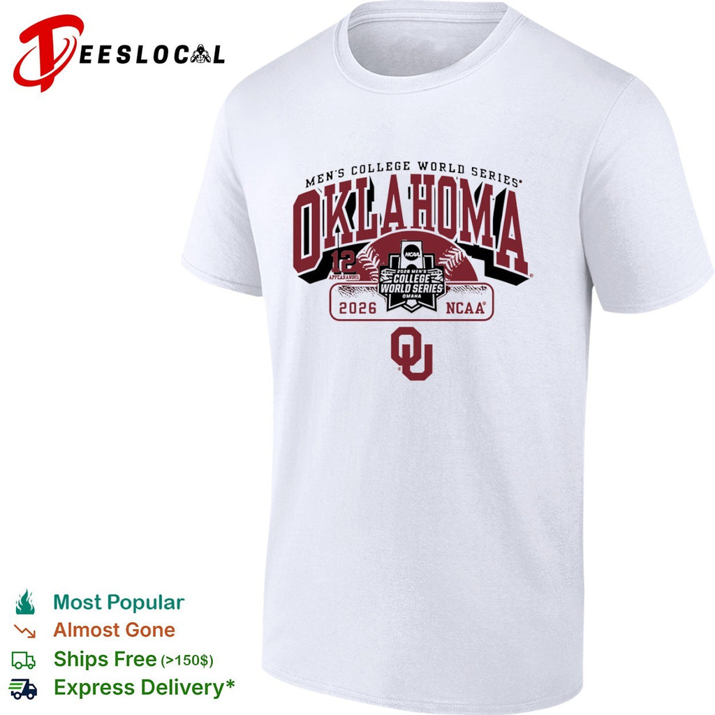 Oklahoma Sooners Mens College World Series 12 appearances 2026 NCAA Omaha baseball OU shirt