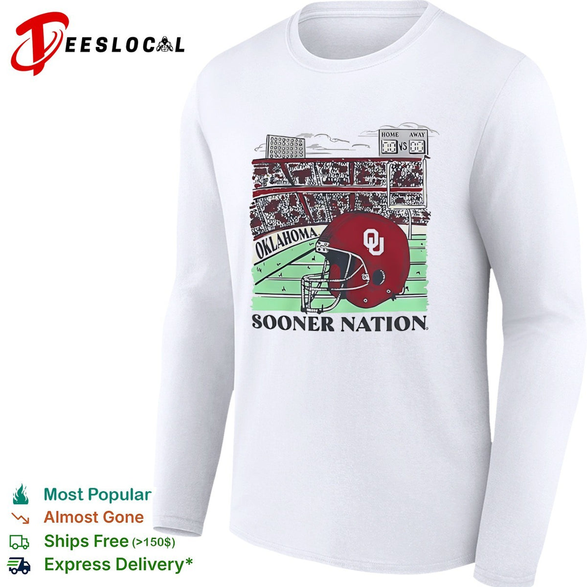 Oklahoma Sooners Sooner Nation football stadium helmet OU shirt