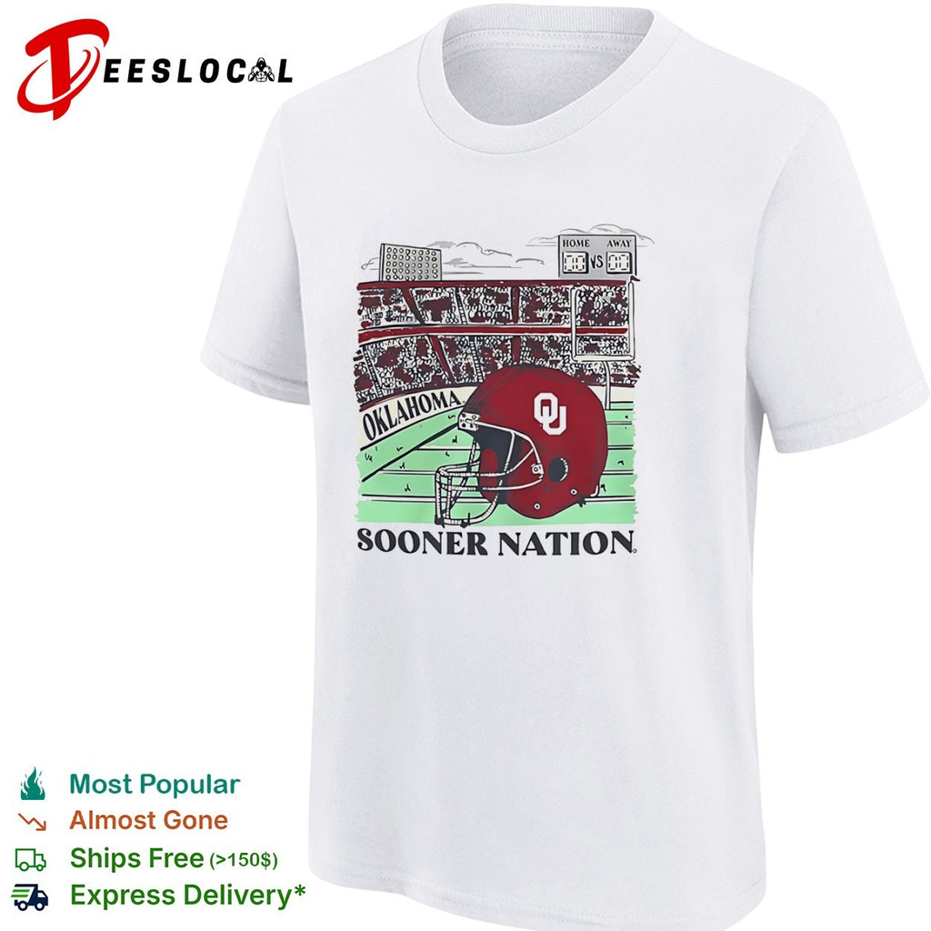Oklahoma Sooners Sooner Nation football stadium helmet OU shirt