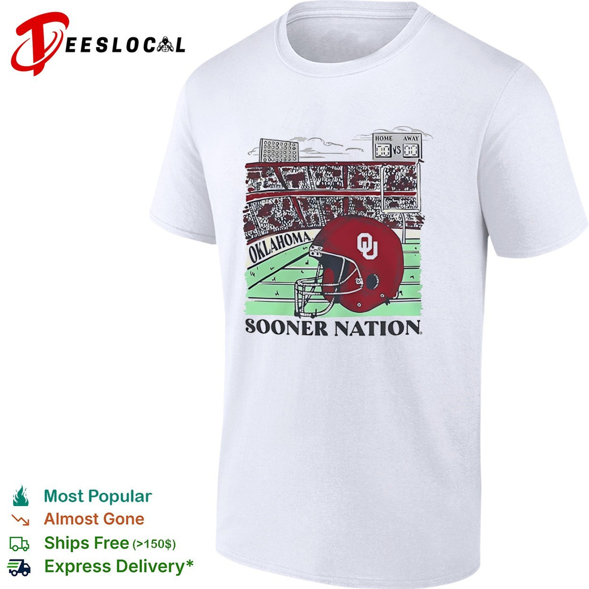 Oklahoma Sooners Sooner Nation football stadium helmet OU shirt