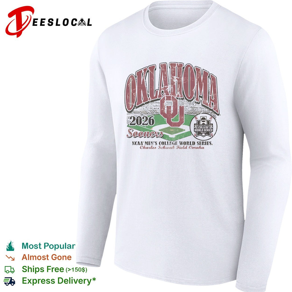 Oklahoma Sooners stadium 2026 NCAA Mens College World Series Charles Schwab Field Omaha shirt