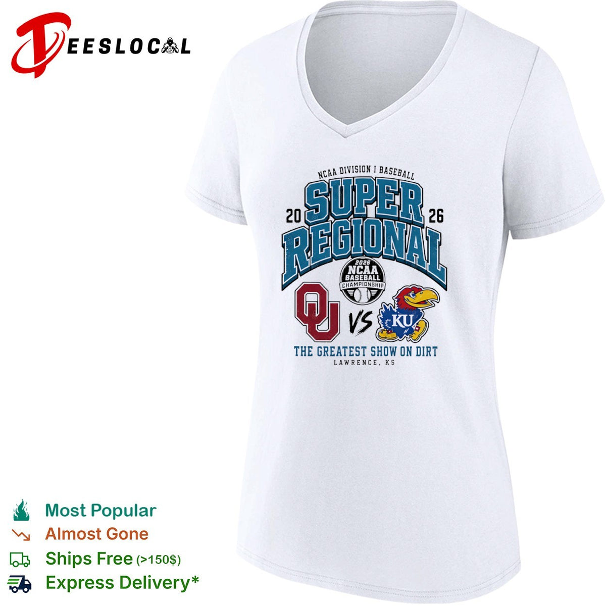 Oklahoma Sooners vs Kansas Jayhawks 2026 NCAA Division I Baseball Super Regional shirt