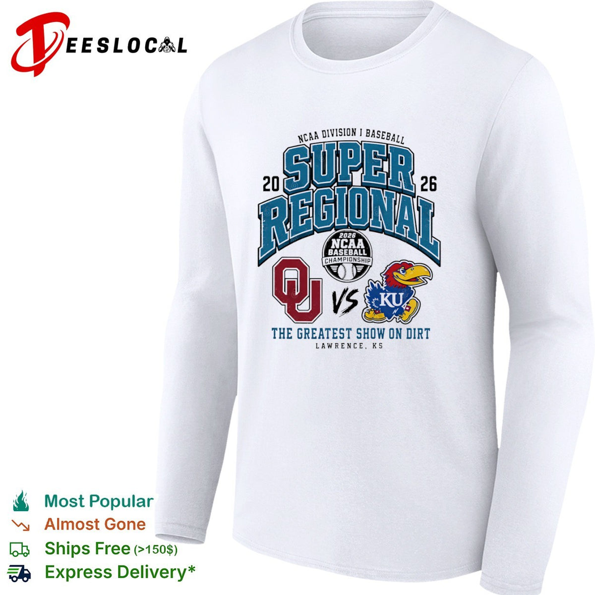 Oklahoma Sooners vs Kansas Jayhawks 2026 NCAA Division I Baseball Super Regional shirt