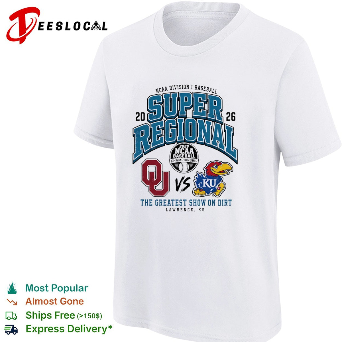 Oklahoma Sooners vs Kansas Jayhawks 2026 NCAA Division I Baseball Super Regional shirt