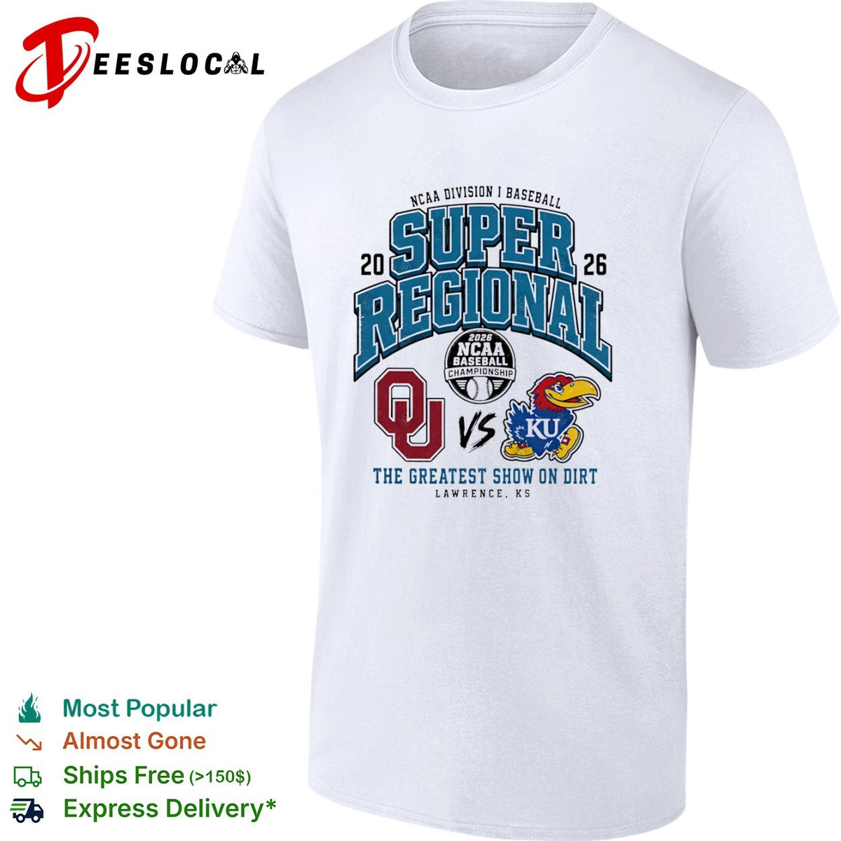 Oklahoma Sooners vs Kansas Jayhawks 2026 NCAA Division I Baseball Super Regional shirt