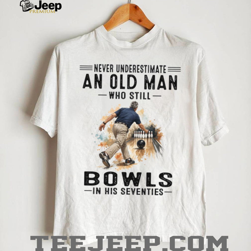 Old Man Bowling Champion 70s Vintage Hobby Shirt