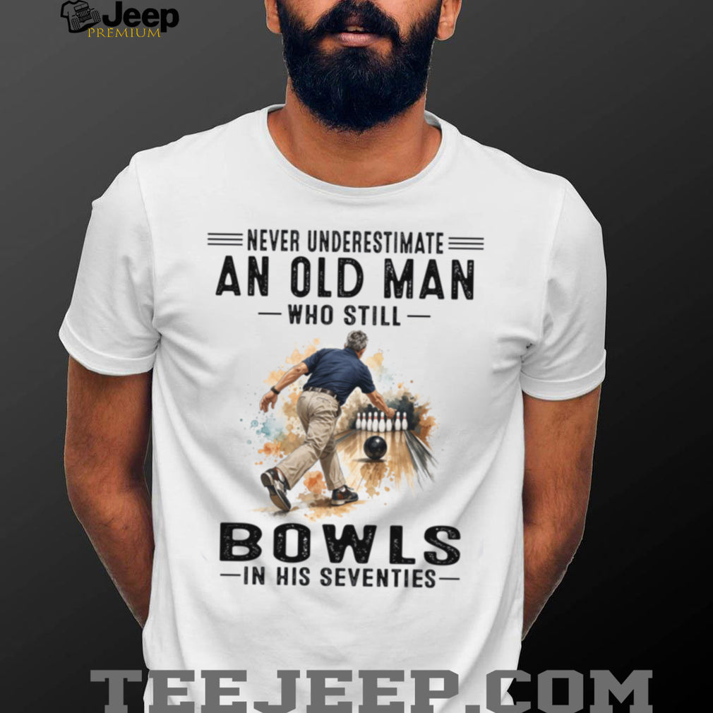 Old Man Bowling Champion 70s Vintage Hobby Shirt