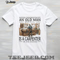 Old Man Carpenter Woodworking Workshop Hobby In His Sixties Shirt