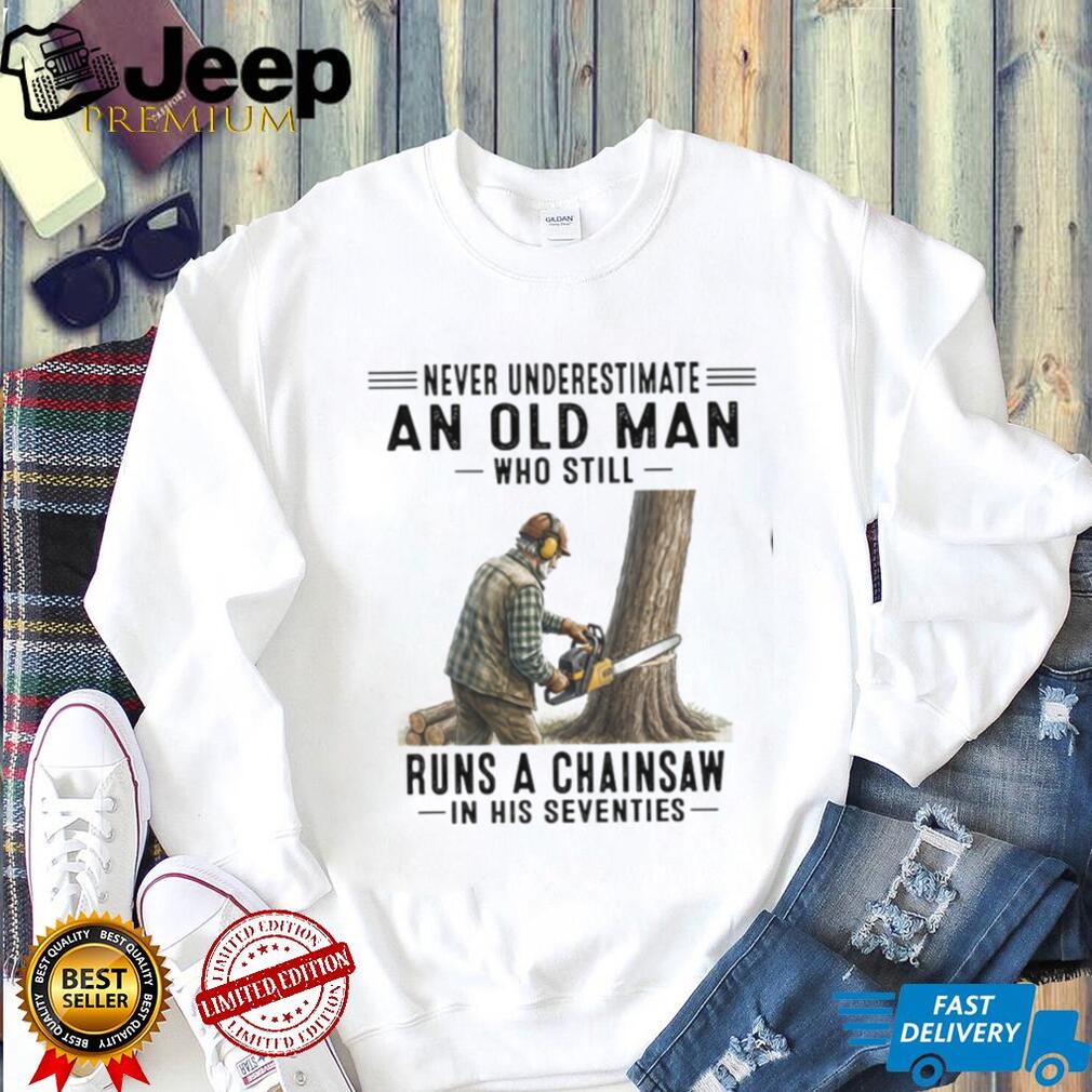 Old Man Lumberjack Chainsaw Woodworker Graphic Shirt