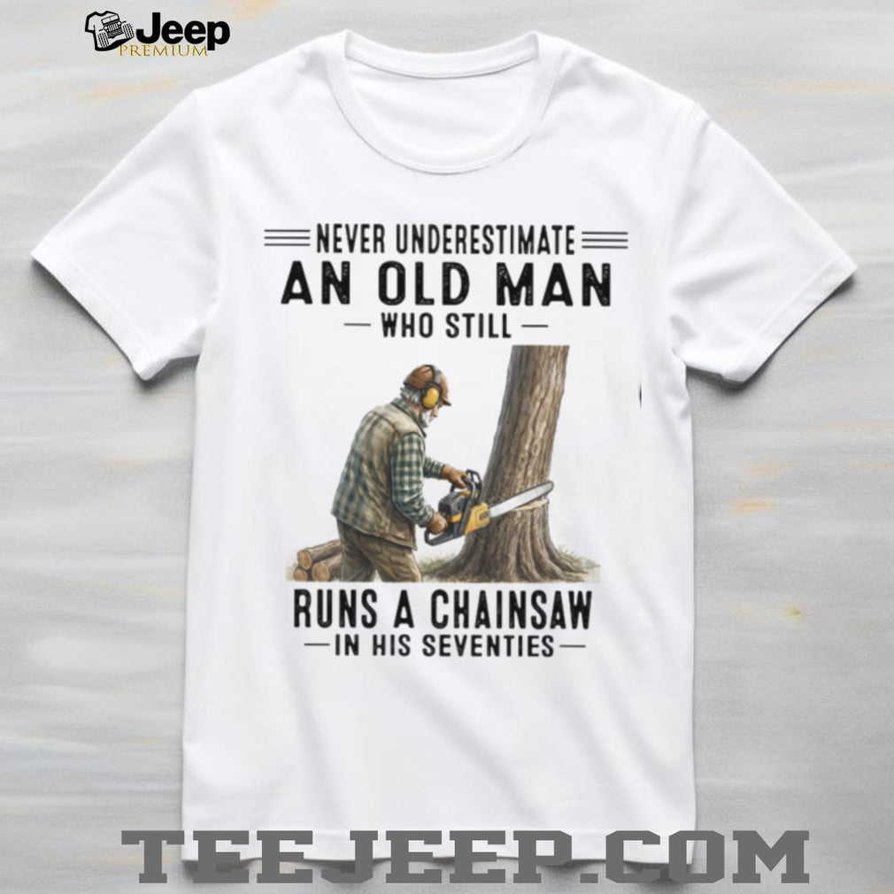 Old Man Lumberjack Chainsaw Woodworker Graphic Shirt