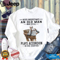 Old Man Plays Accordion In His Eighties Retro Music Lover Shirt