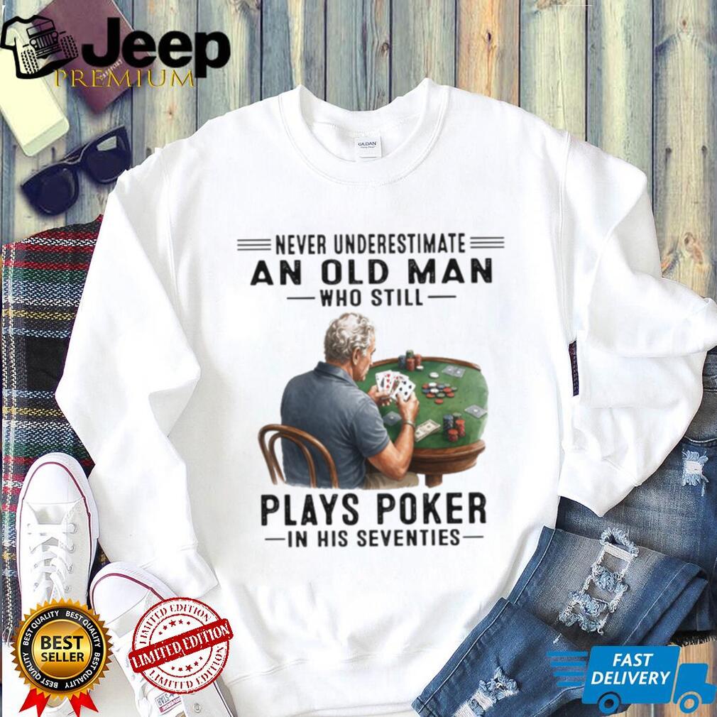 Old Man Poker Player 70s Card Game T Shirt
