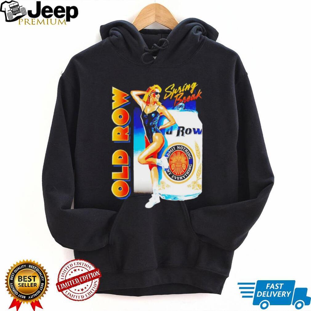 Old Row Spring Break Retro Bikini Girl Beer Can T Shirt