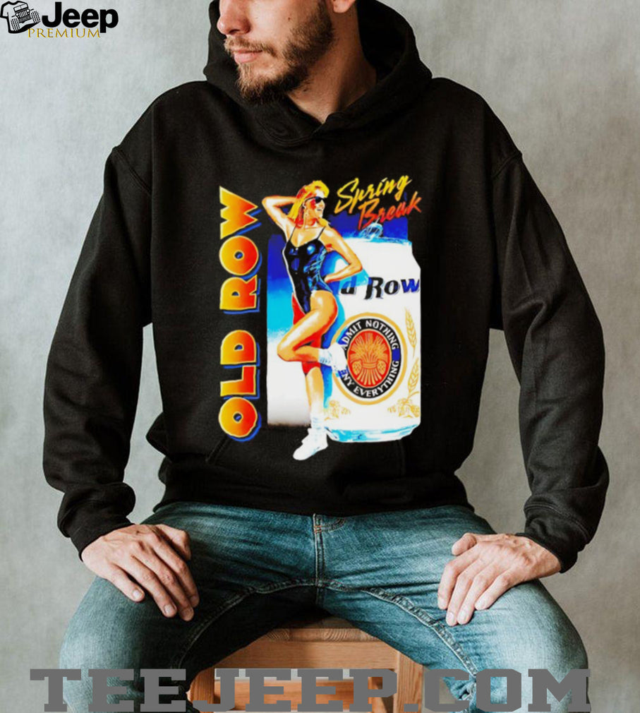 Old Row Spring Break Retro Bikini Girl Beer Can T Shirt