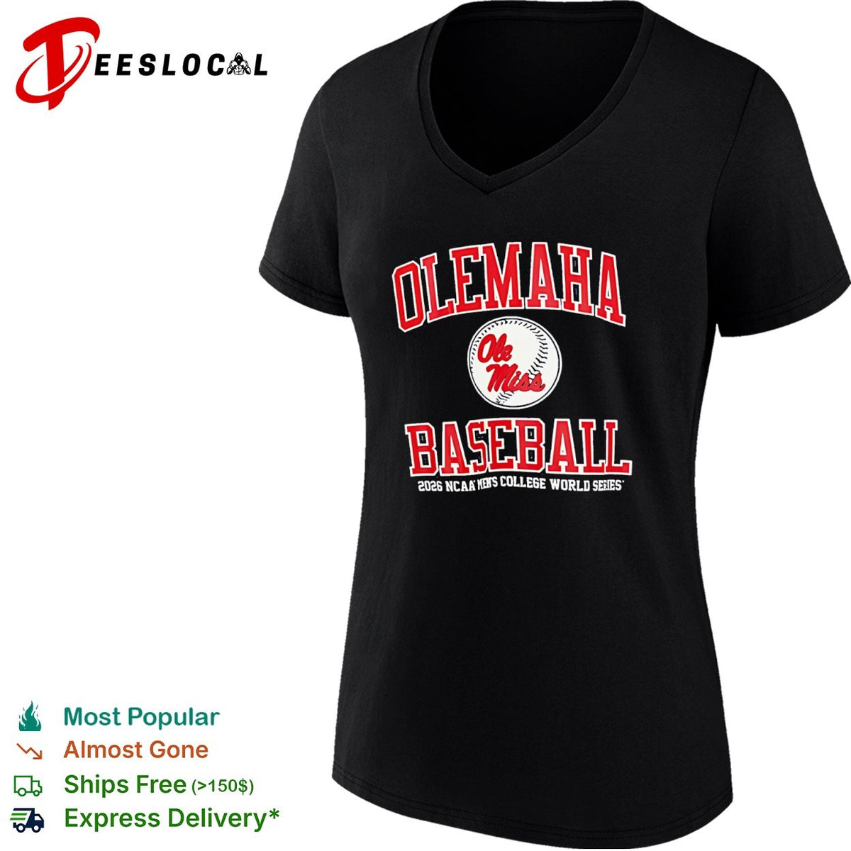 Olemaha Ole Miss Baseball 2026 NCAA Men’s College World Series shirt