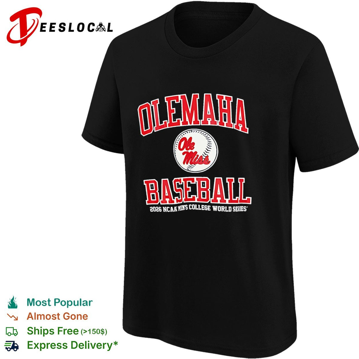 Olemaha Ole Miss Baseball 2026 NCAA Men’s College World Series shirt