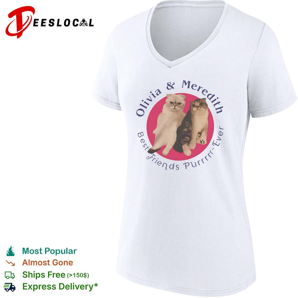 Olivia and Meredith Best Friends Purrrrr Ever Scottish Fold Cat shirt