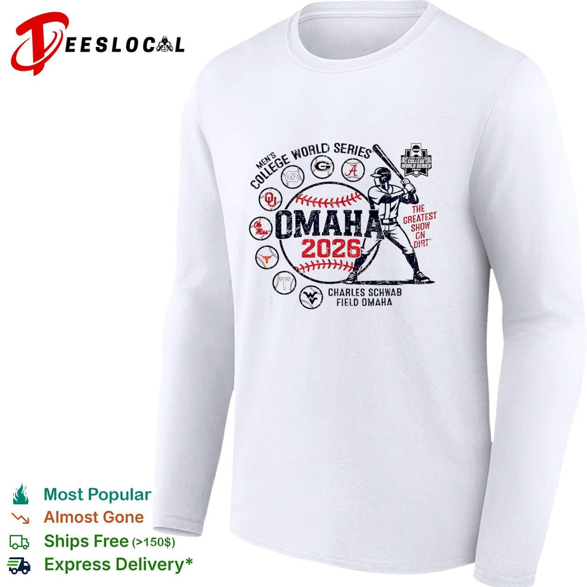 Omaha 2026 men’s college World Series Charles Schwab Field poster shirt