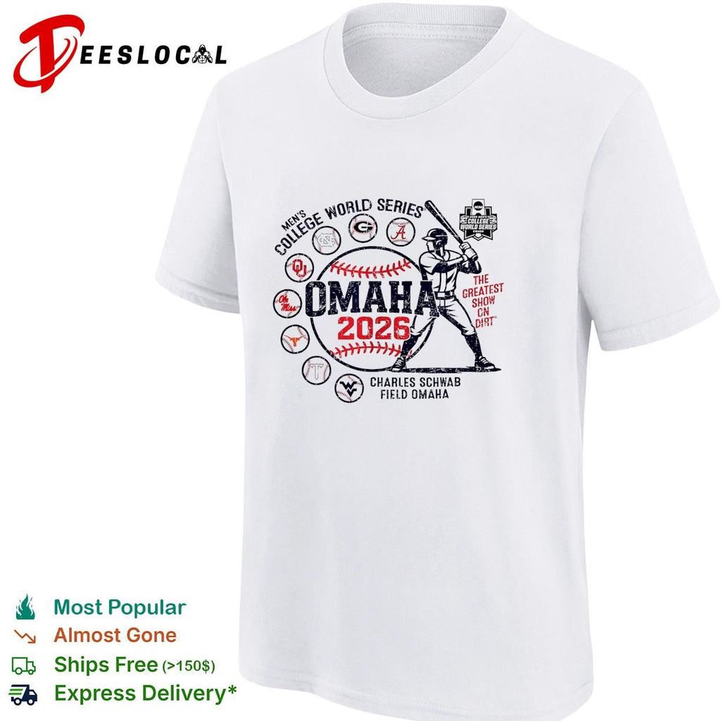 Omaha 2026 men’s college World Series Charles Schwab Field poster shirt