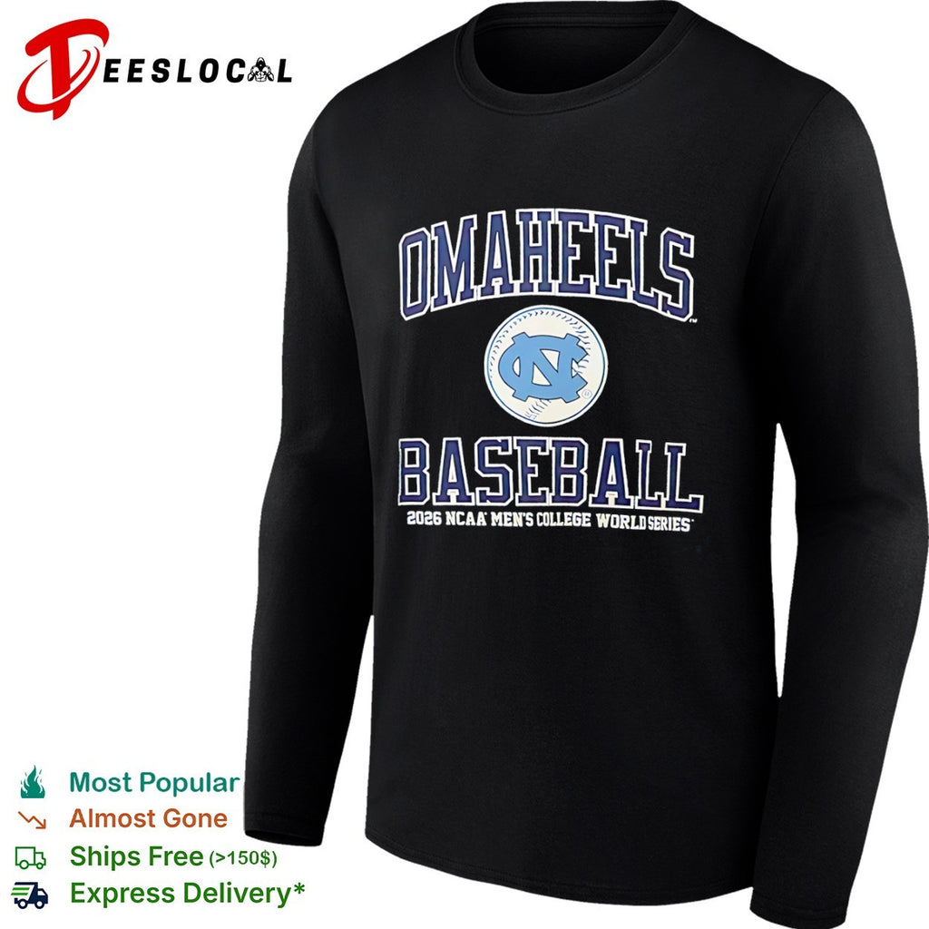 Omaheels North Carolina Tar Heels Baseball 2026 NCAA College World Series shirt